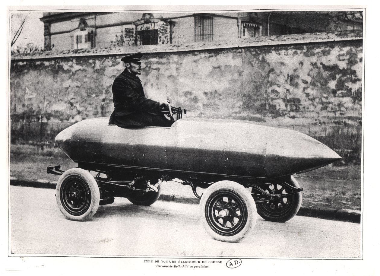 Voiture de course électrique Jenatzy La Jamais Contente, vers 1900 - French Photographer