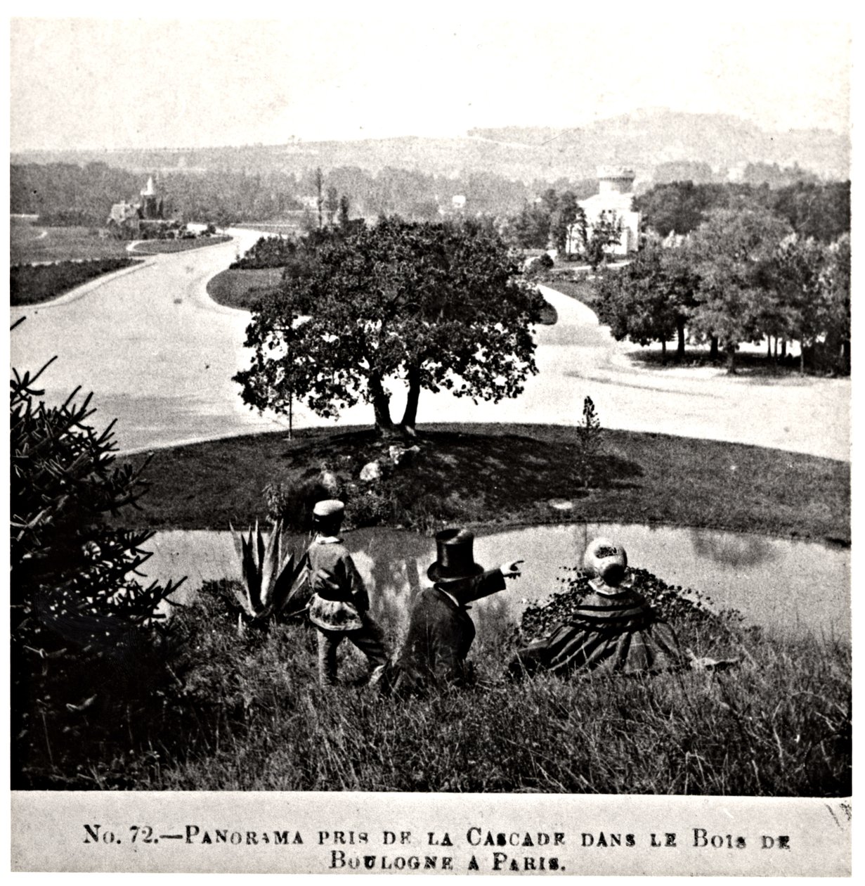 Vue panoramique du Bois de Boulogne, prise depuis la cascade, vers 1860-70 - French Photographer