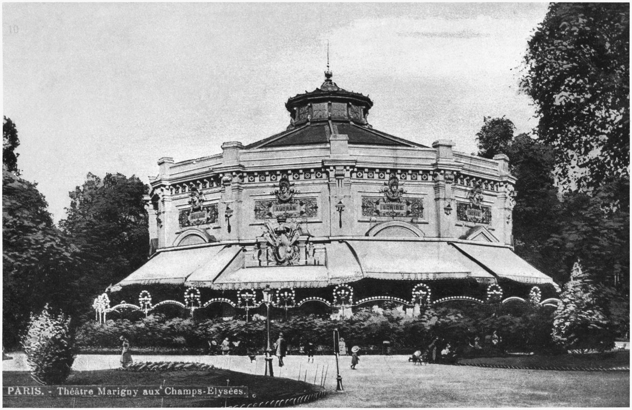 Carte postale représentant le Théâtre Marigny, Champs-Élysées, Paris, avant 1914 - French Photographer