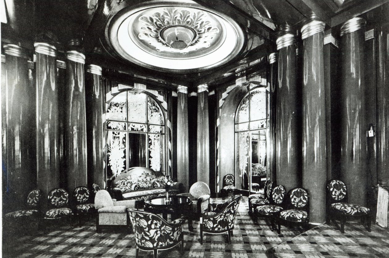 Salon de conversation du paquebot Île de France, 1926 - French Photographer