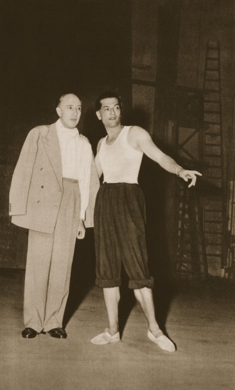 Serge Lifar et le Marquis de Cuevas au Théâtre de Monte-Carlo, du Grand Ballet de Monte-Carlo, 1949 (photogravure) - French Photographer