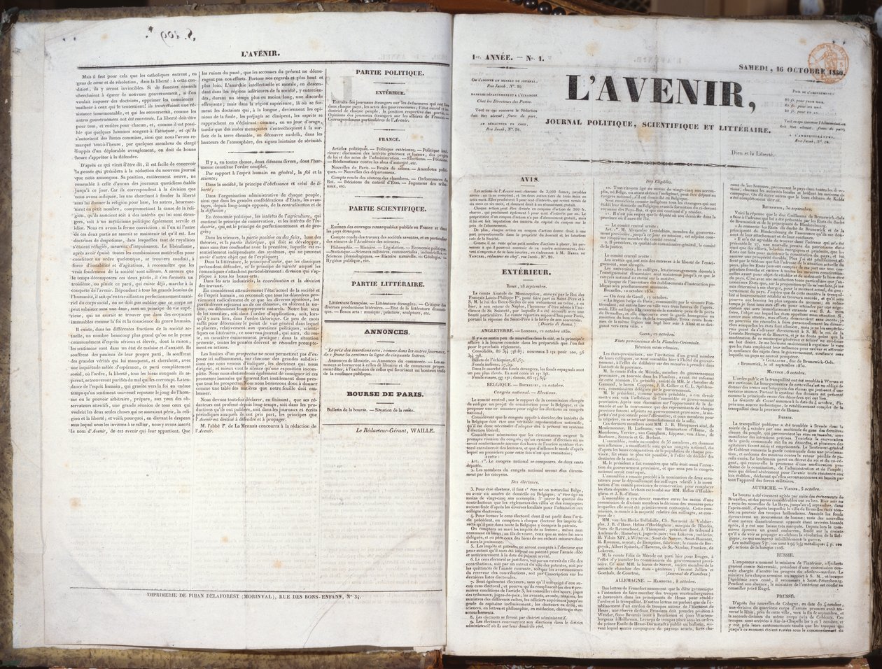 1ère édition du journal L