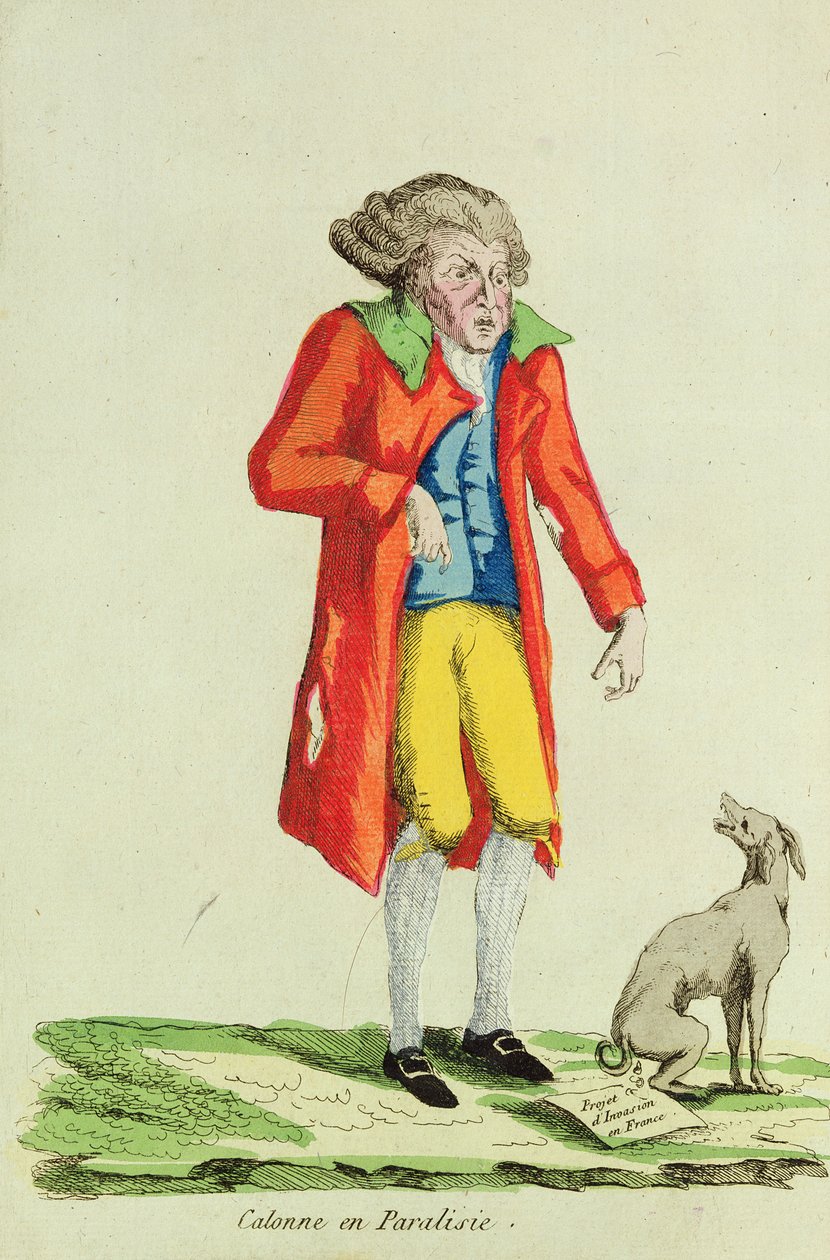 Caricature de Calonne paralysé - French School