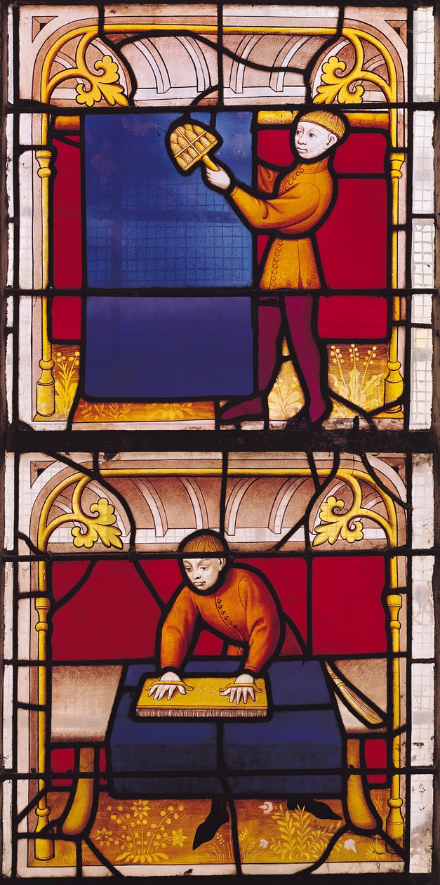 Fenêtre du marchand de tissus (vitrail) - French School
