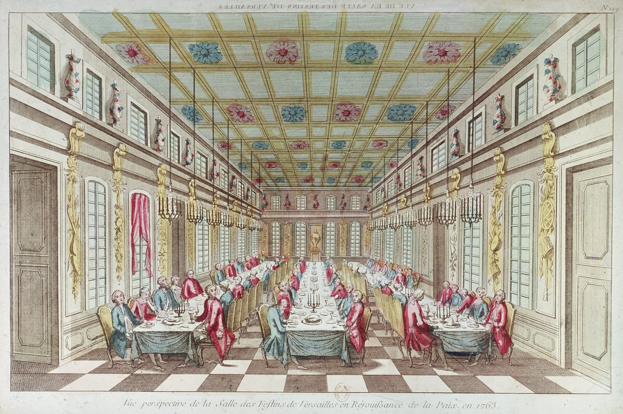 Festin donné au château de Versailles en célébration de la paix à la fin de la guerre de Sept Ans, 1763 - French School