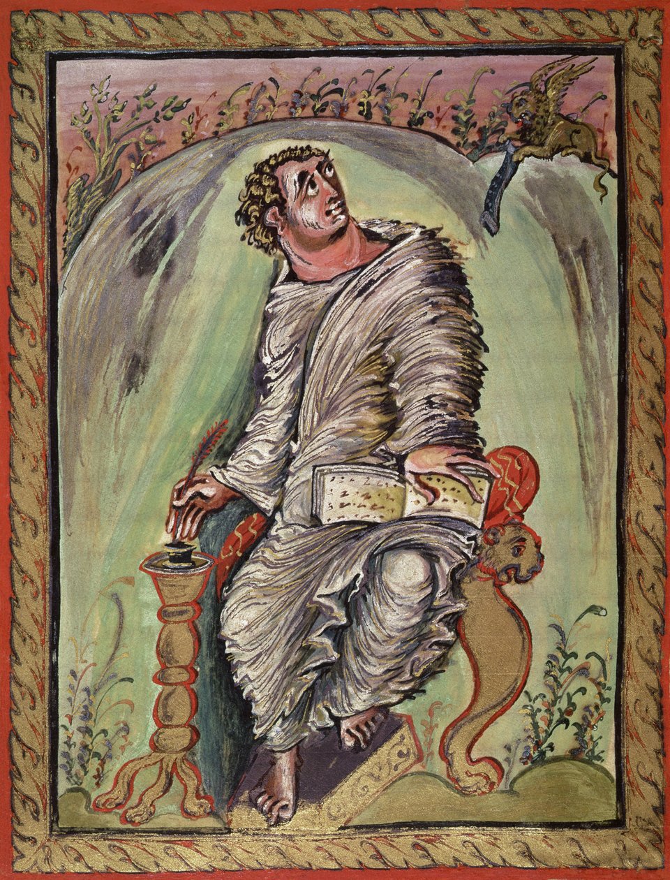 Ms 1 fol.60v Saint Marc à son bureau, de l