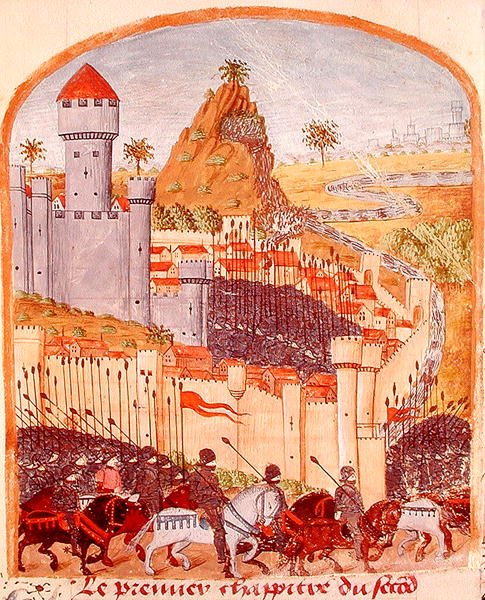 Ms 1335 fol.22 Reddition du Château de Célènes en 333 av. J.-C., de la Vie d
