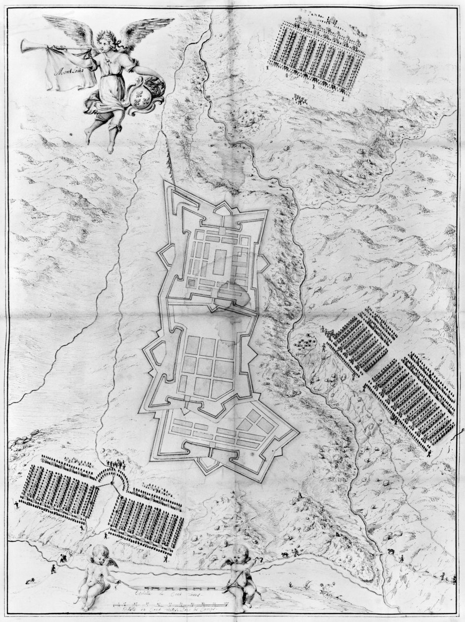 Plan et carte de la ville et de la citadelle de Mont-Louis - French School