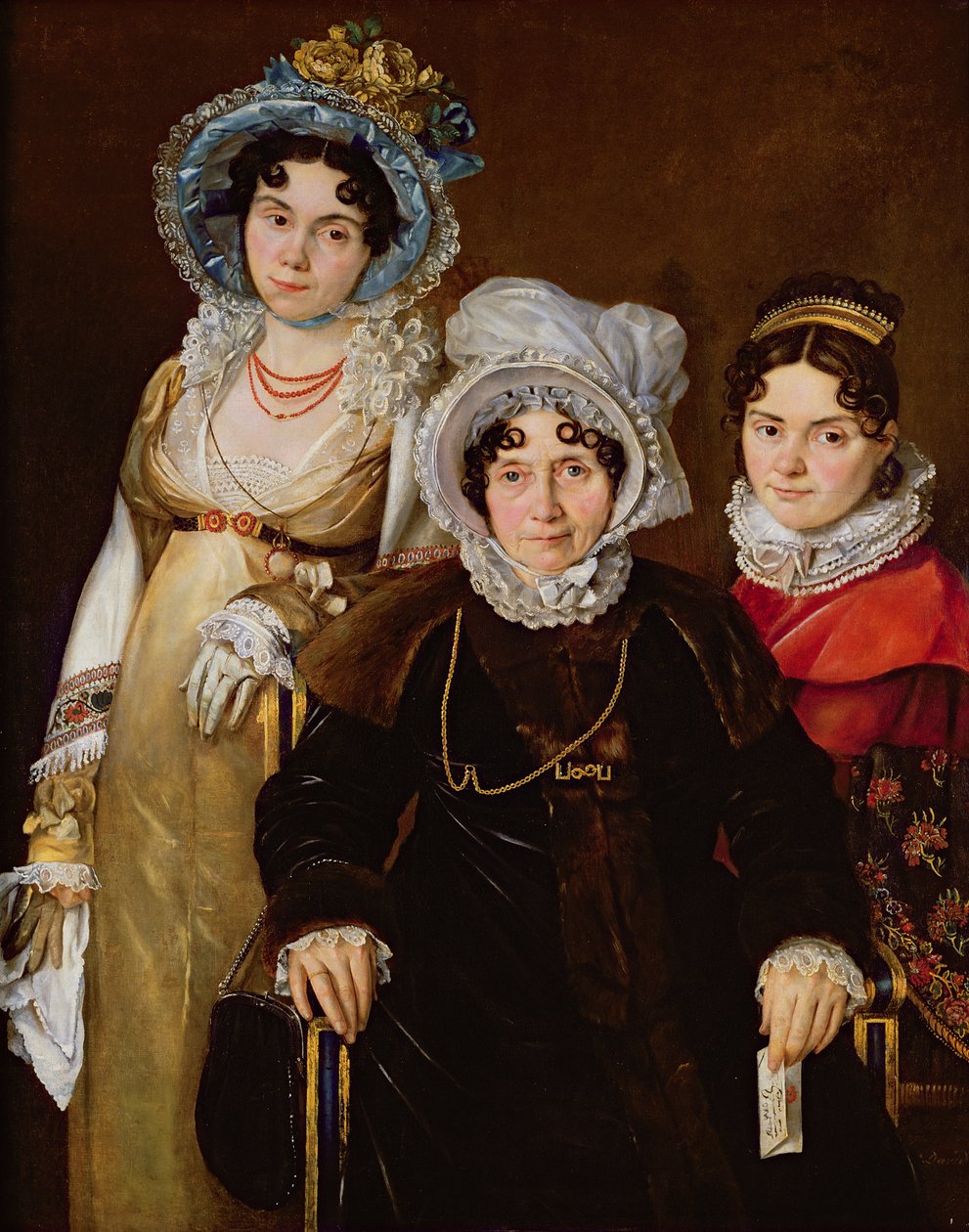 Portrait de Madame de Tangry et ses filles, après 1816 - French School