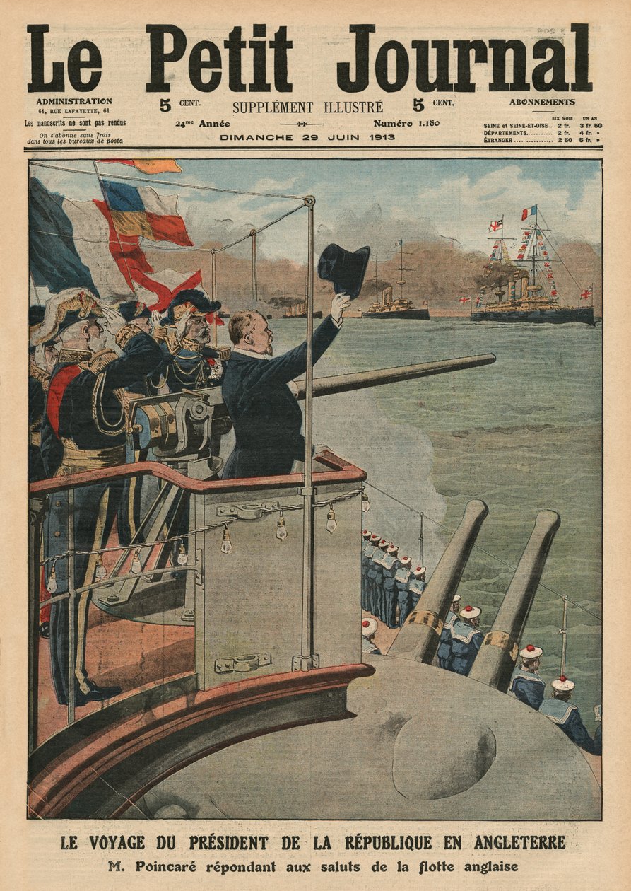 Voyage présidentiel de Raymond Poincaré en Angleterre, illustration de couverture de 