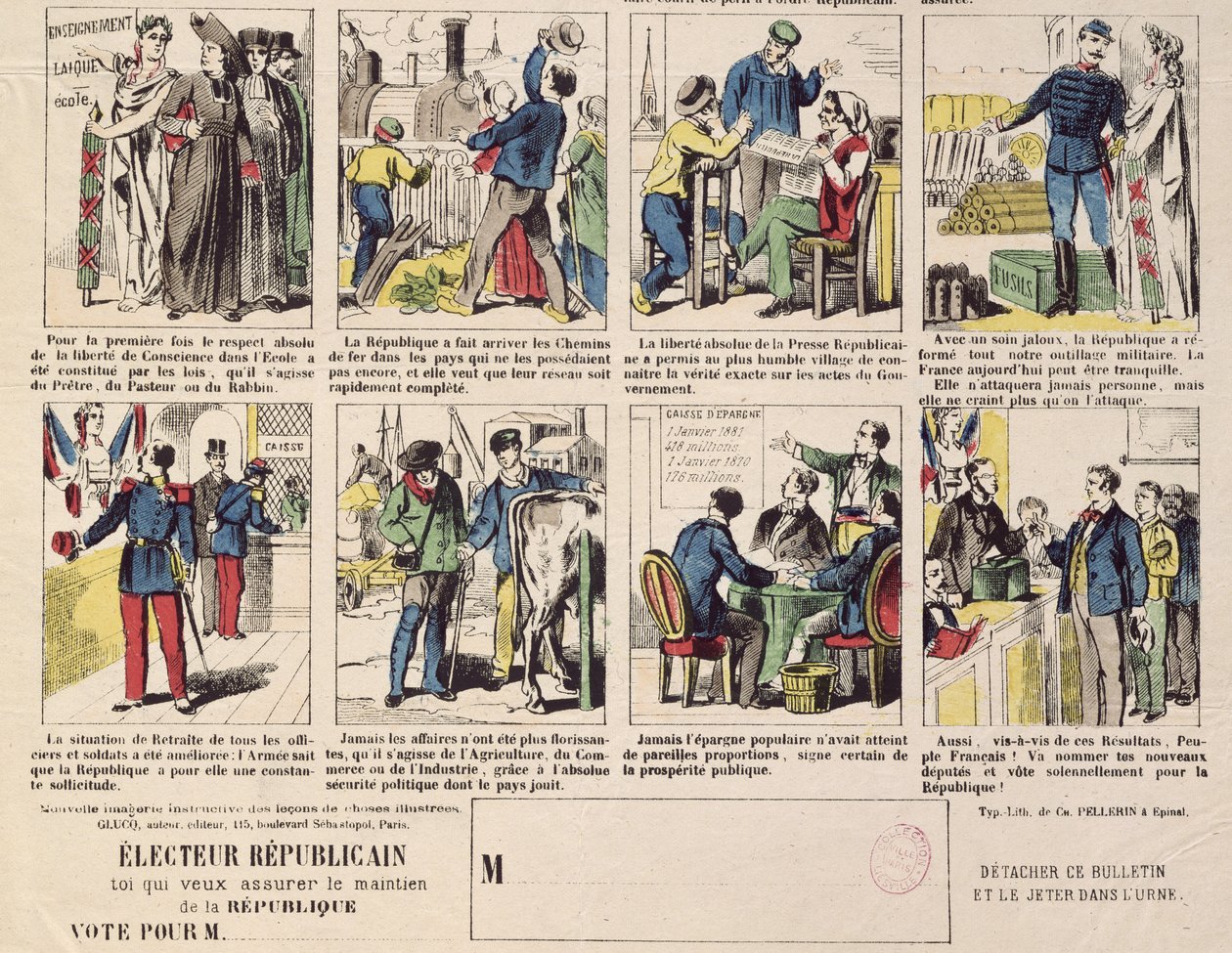 Propagande républicaine en faveur de la fondation de la Troisième République, vers 1881 - French School