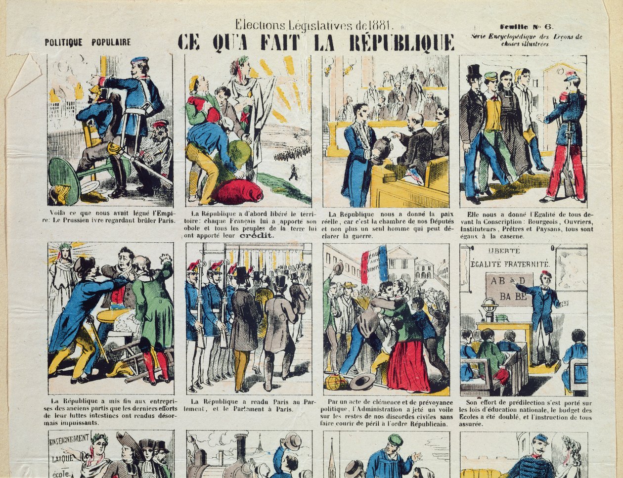 Propagande républicaine en faveur de la fondation de la Troisième République, c.1881 - French School
