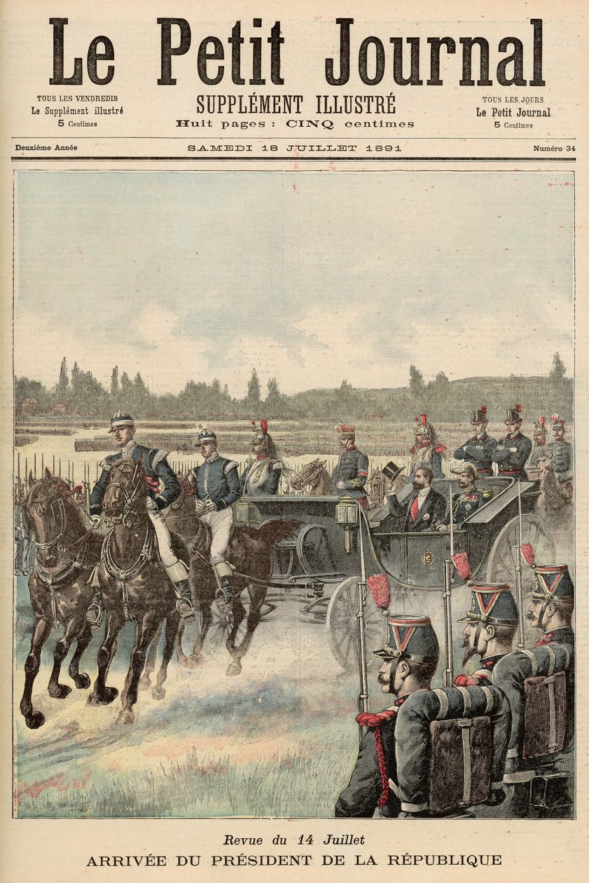 Revue des troupes, 14 juillet : Arrivée du Président de la République, du 