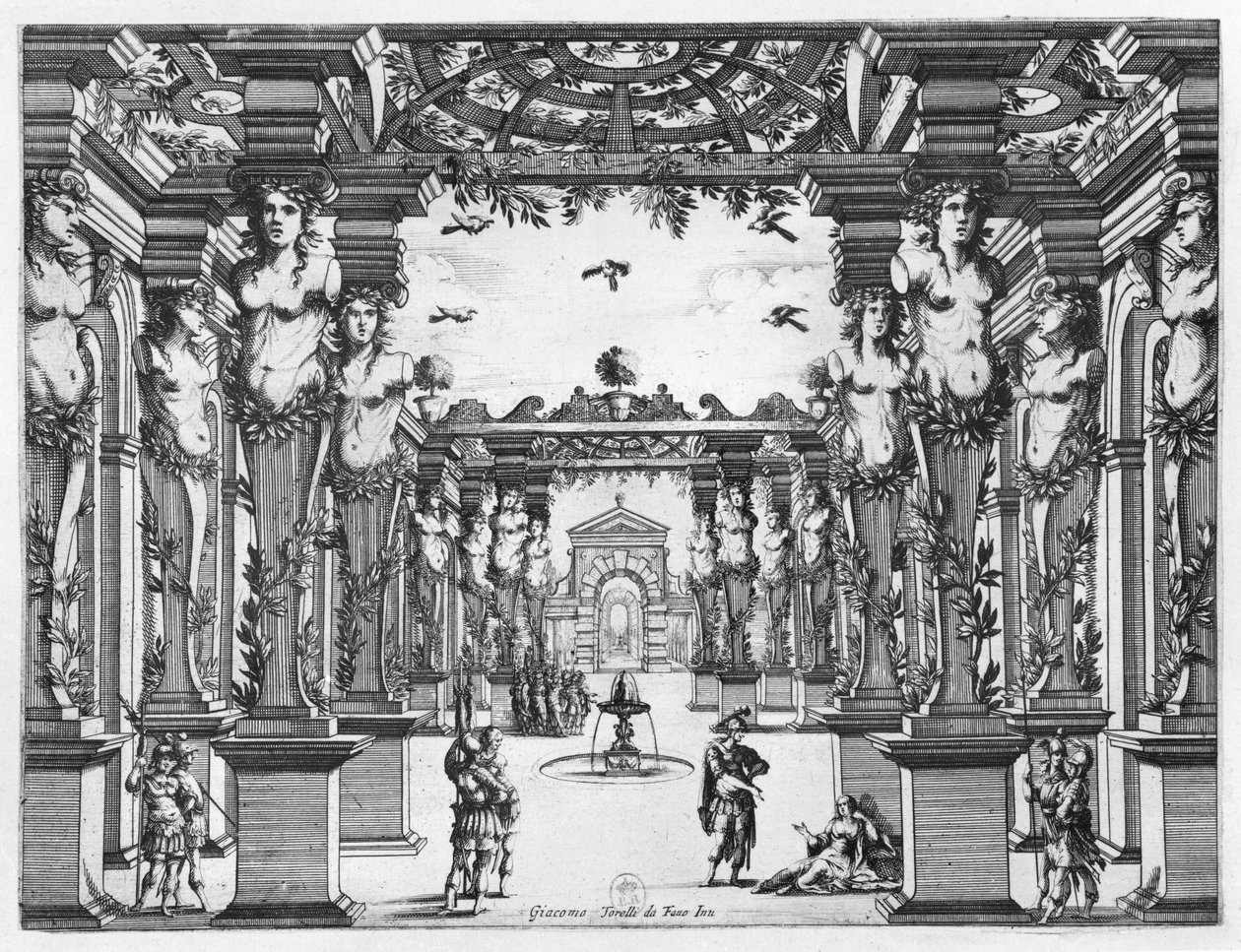 Décor de scène par Giacomo Torelli (1608-78) pour 