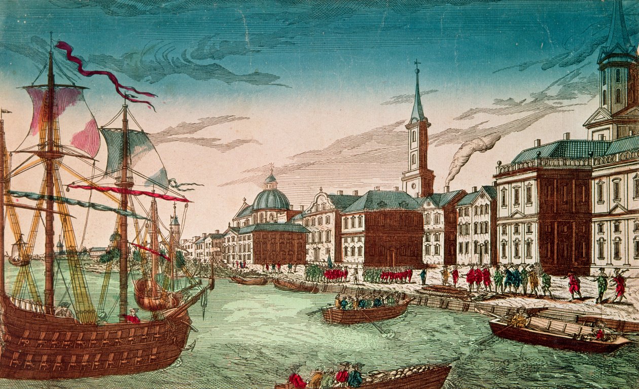 Le débarquement des troupes anglaises à New York, septembre 1776, publié par J. Chereau, Paris - French School