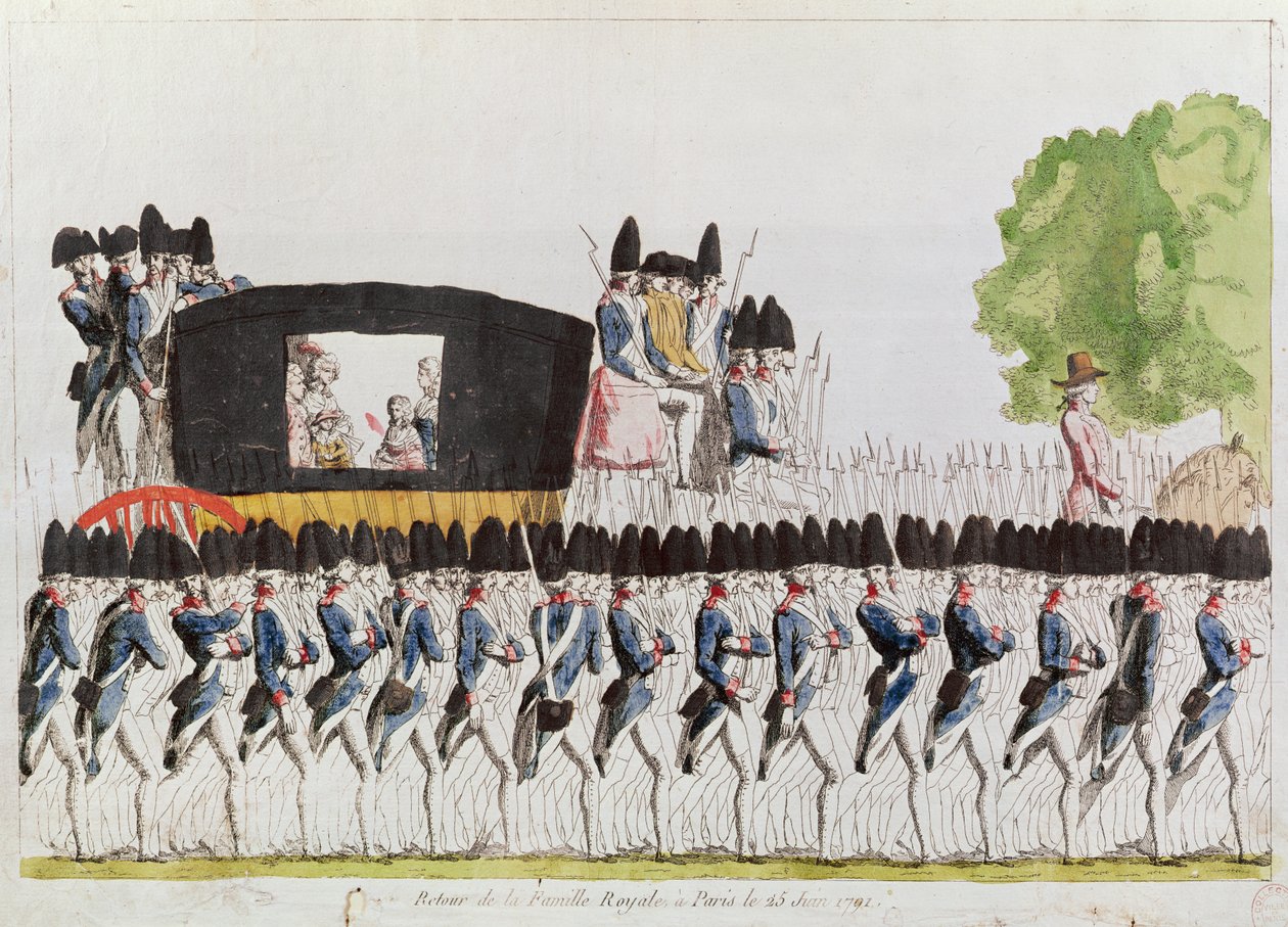Le retour de la famille royale à Paris, 25 juin 1791 - French School