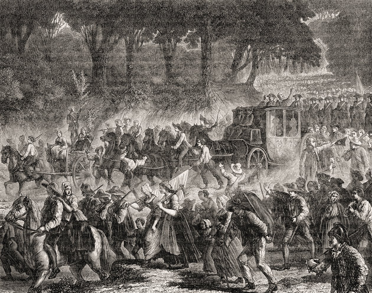 Le retour de la famille royale française à Paris en 1791 - French School