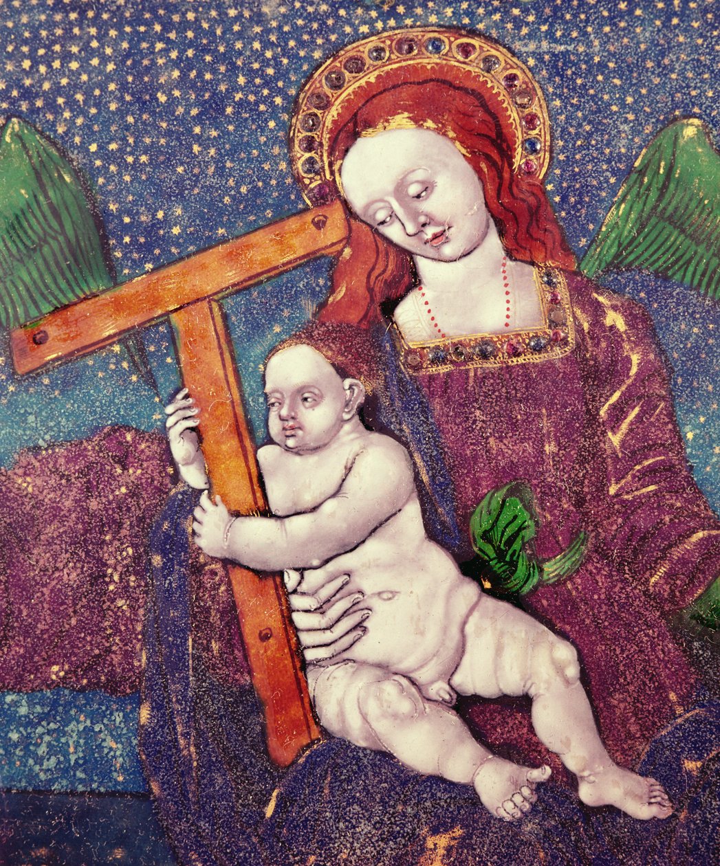 Vierge et Enfant (émail) - French School