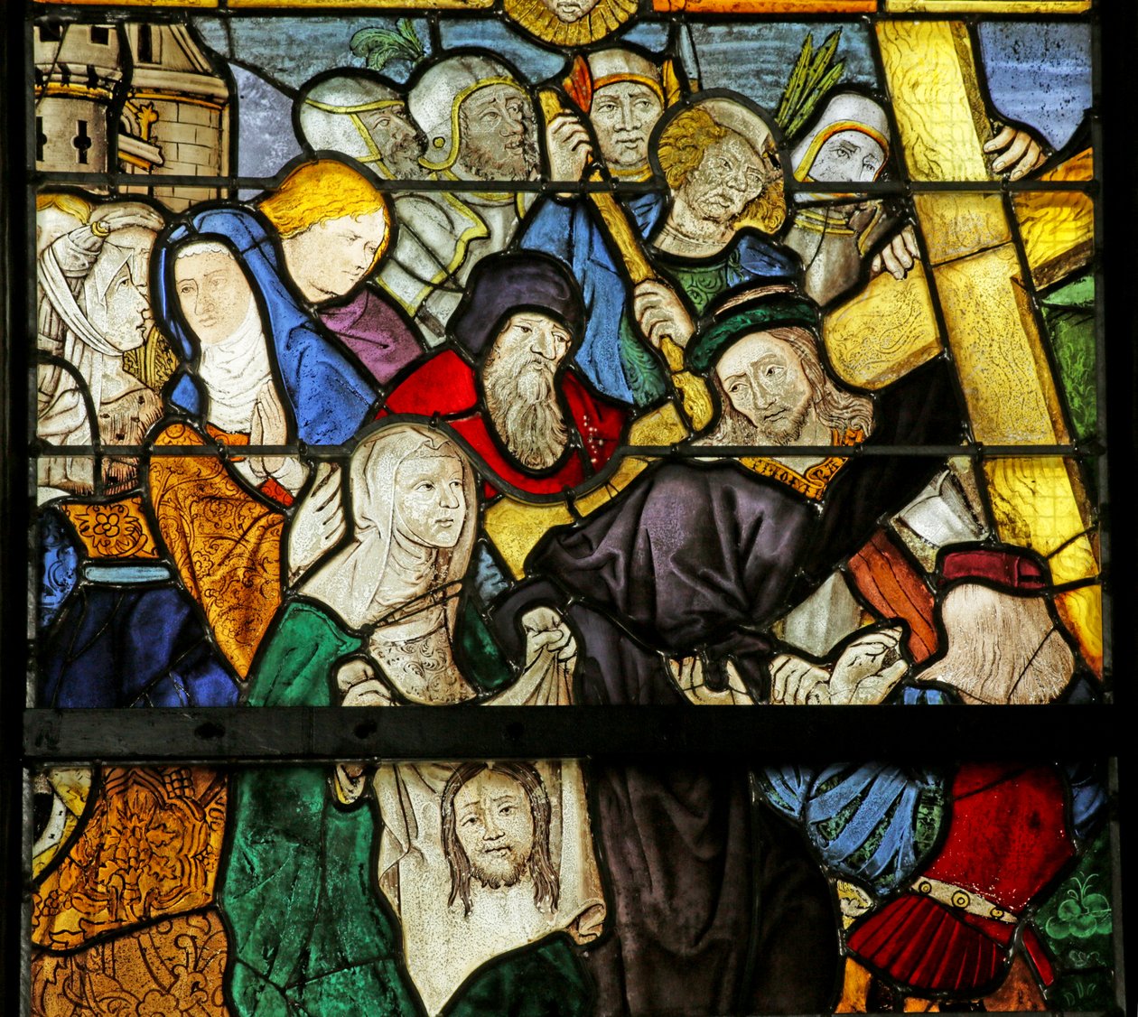 Vitrail représentant la Via Crucis et le Voile de Véronique, détail de 2921604 - French School