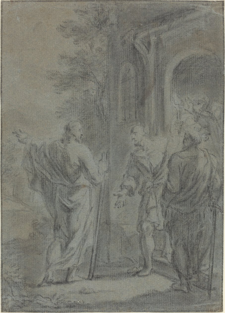 Figures (Christ appelant un des apôtres ?) - French 17th Century
