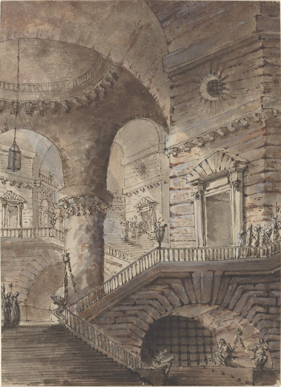 Prison romaine - French 18th Century Follower of Giovanni Battista Piranesi