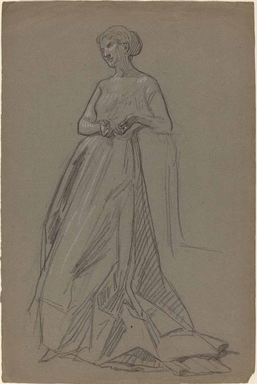 Femme debout appuyée sur son coude - French 19th Century