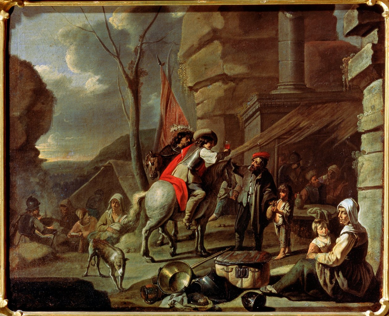 Cavaliers à une taverne, seconde moitié du XVIIe siècle - French Master
