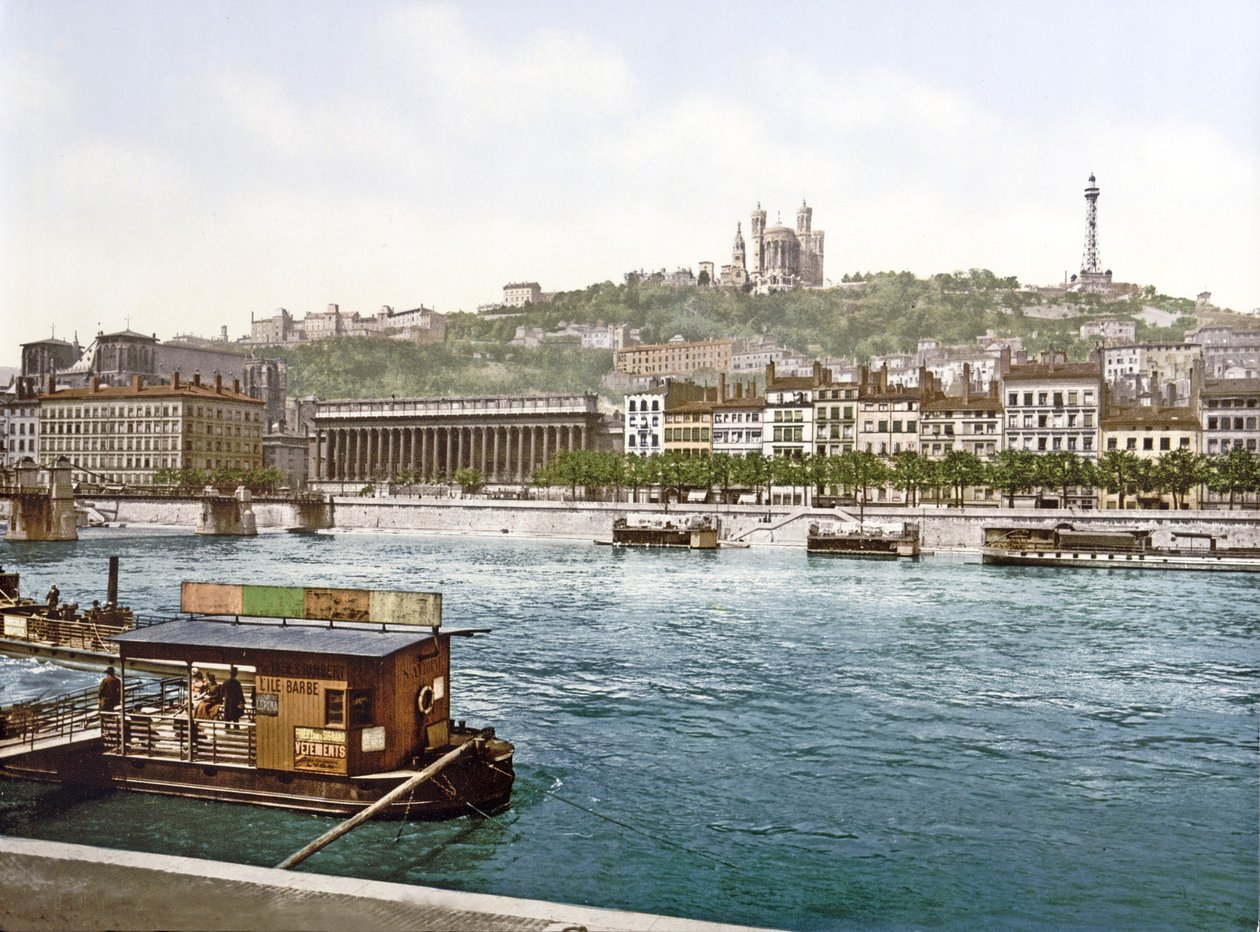 Fourvière depuis le quai Saint-Antoine, Lyon, pub. c.1900 - French Photographer