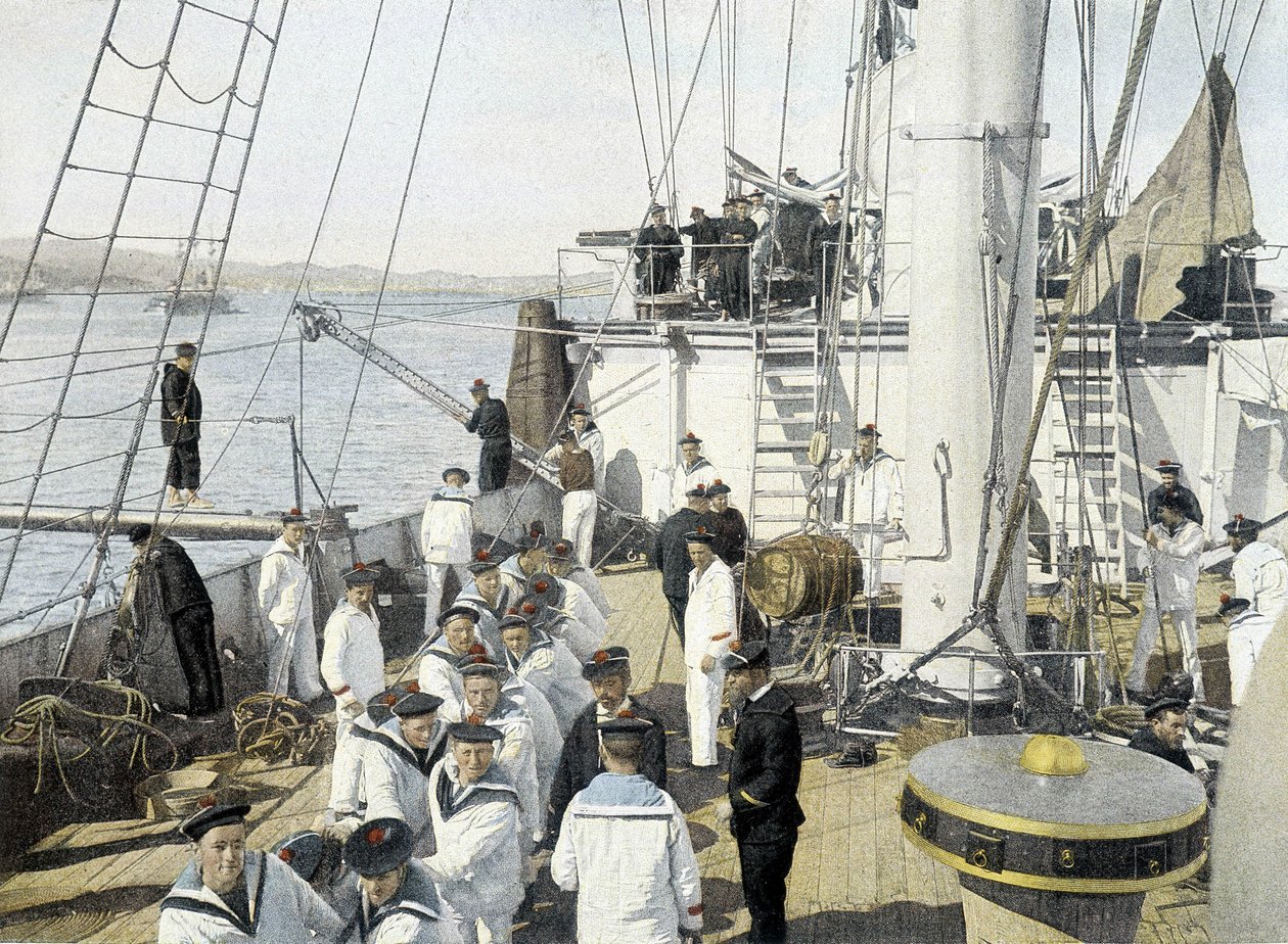 Marine française, fin XIXe siècle : embarquement de nourriture - Bibl. des Arts déco. - French Photographer