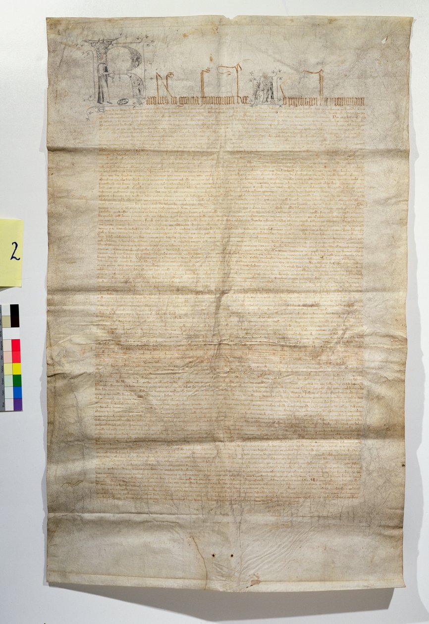 Charte de fondation de la chapelle royale de Vincennes dédiée à la Trinité, novembre 1379 - French School