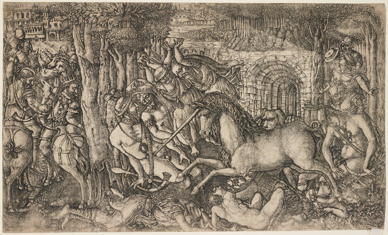 Un roi poursuivi par une licorne, c.1547 - French School