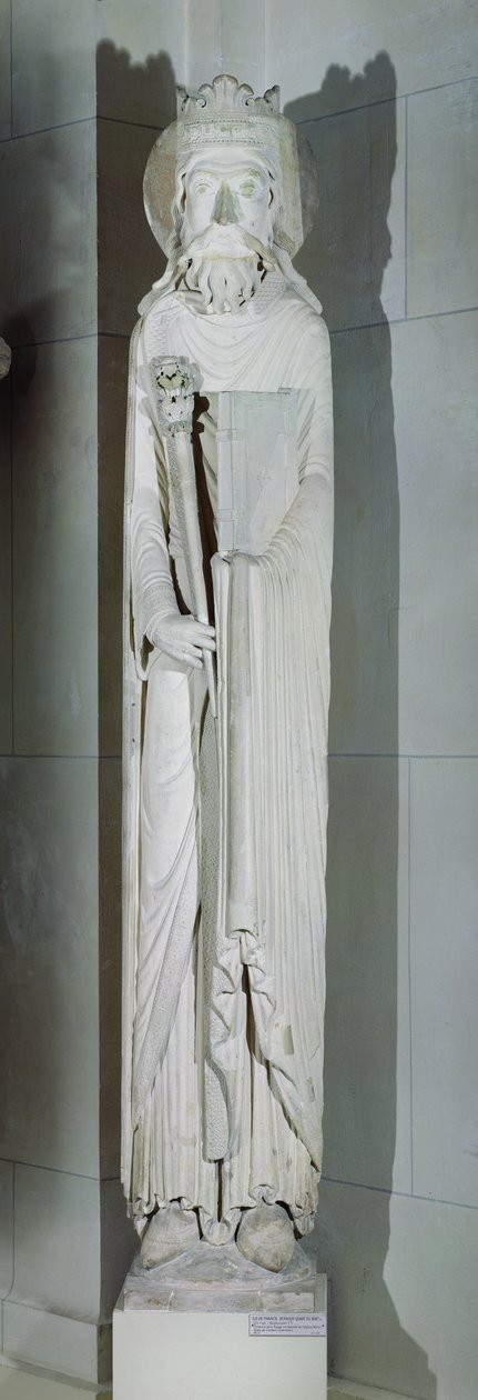 Un roi, peut-être Salomon, de la façade ouest de Notre-Dame de Corbeil, Essonne - French School