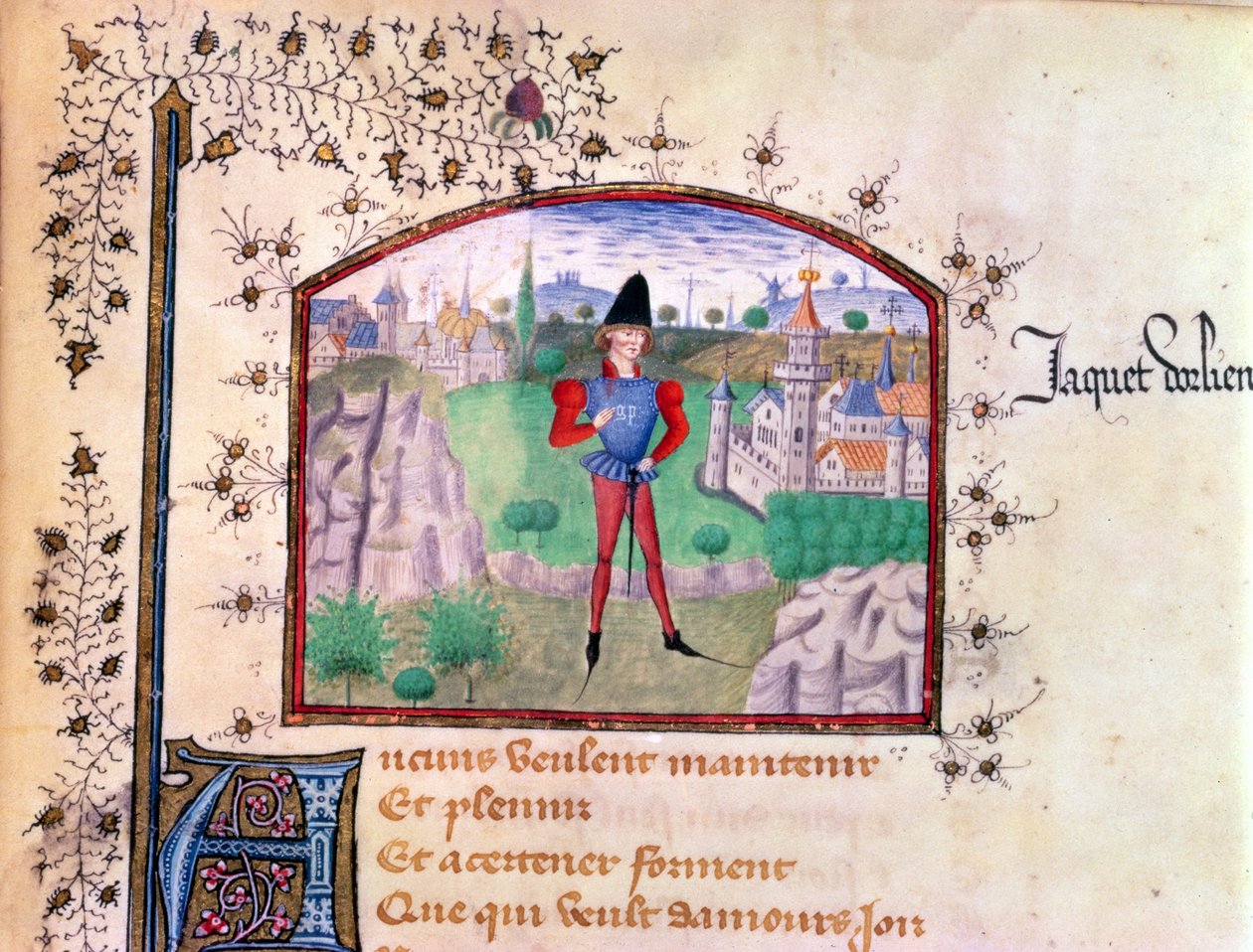 Un troubadour, du Livre des Cent Ballades par Jean Le Seneschal - French School