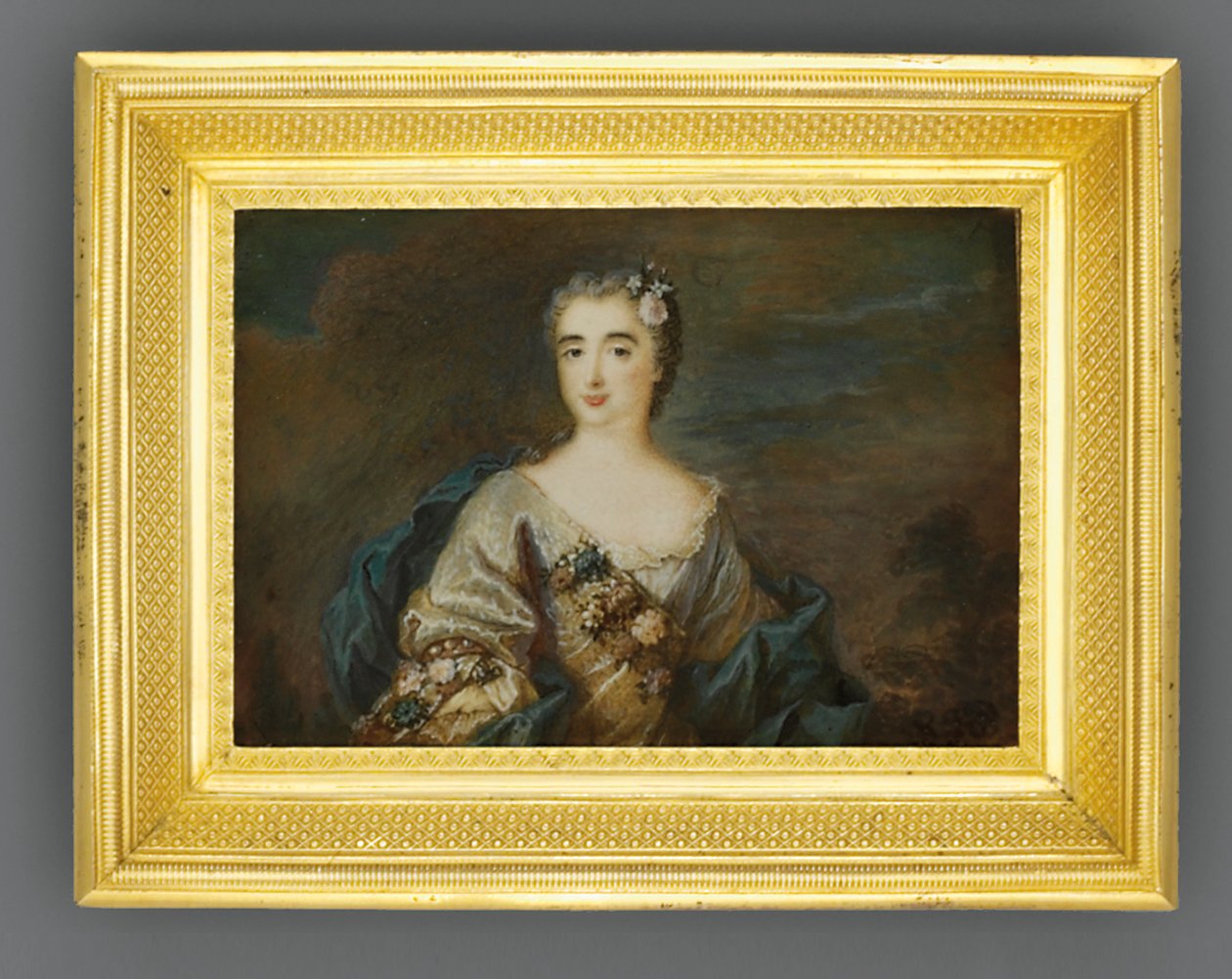 Une dame appelée Louise-Jeanne de Durfot, Duchesse de Mazarin et de la Meilleraye, vers 1750 - French School