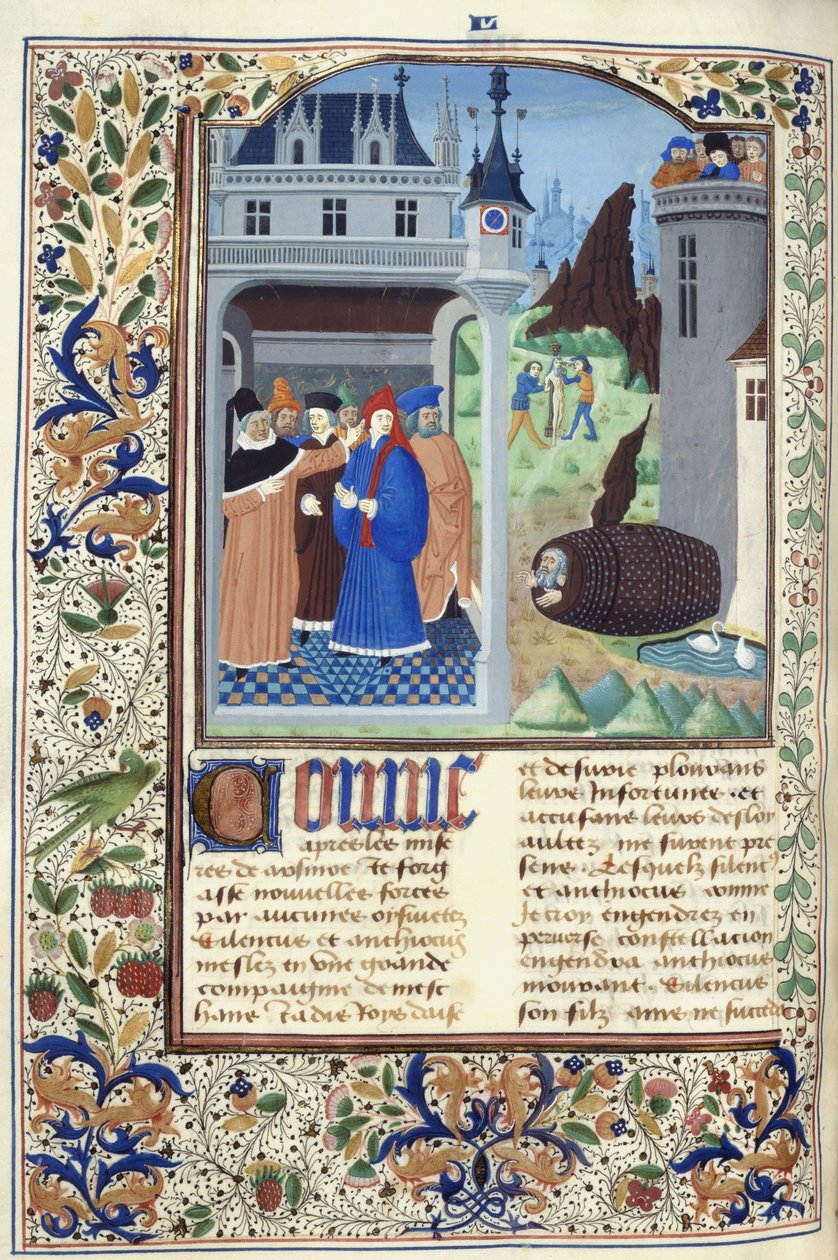 Boccace observant la torture, de 'Le Livre des Cas des Nobles et ...