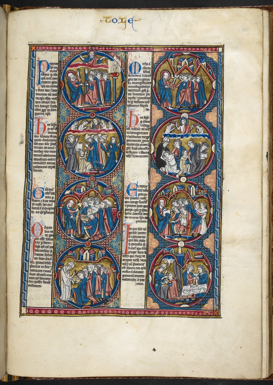 Add MS Harley 1527, f.105r, miniatures de la Bible moralisée - French School