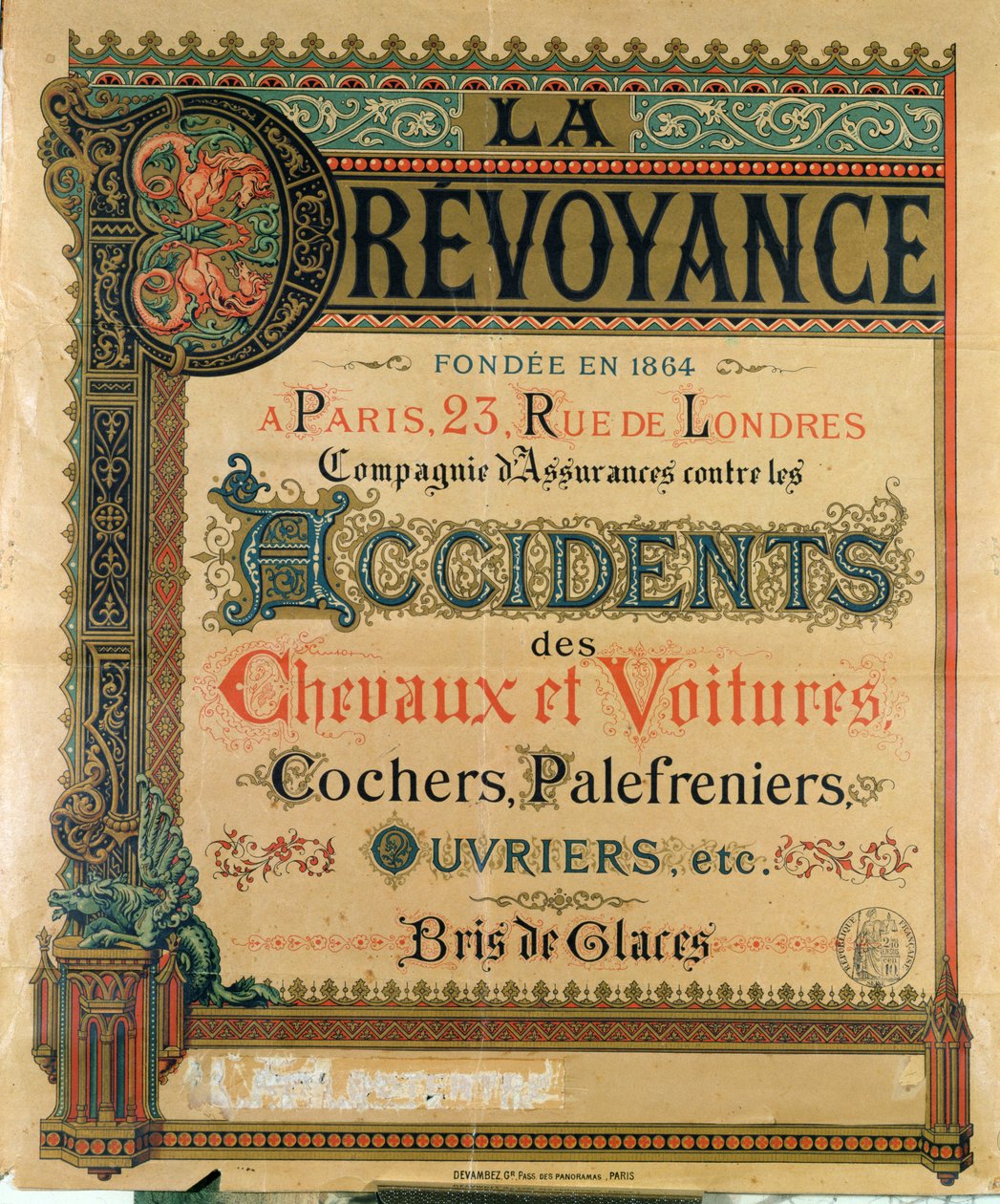 Publicité pour La Prévoyance, compagnie d