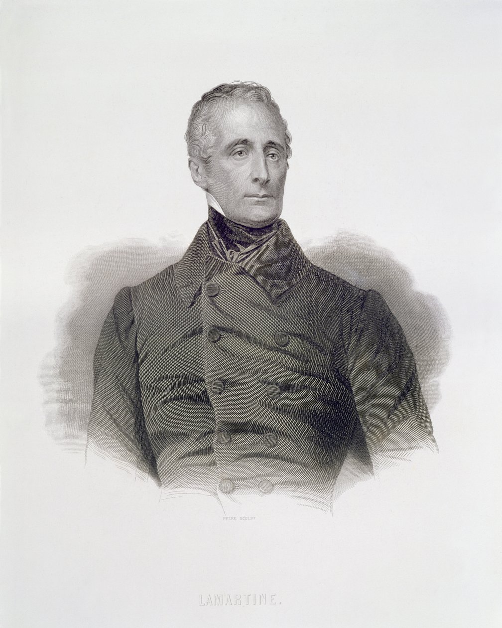 Alphonse de Lamartine, gravé par Pierre Pelee (1801-71) - French School