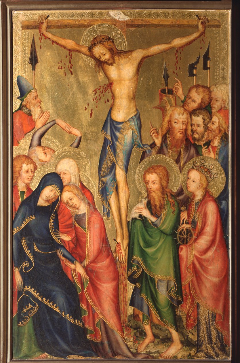 Altarolo del Bargello : crucifixion (diptyque du Bargello, crucifixion) - French School
