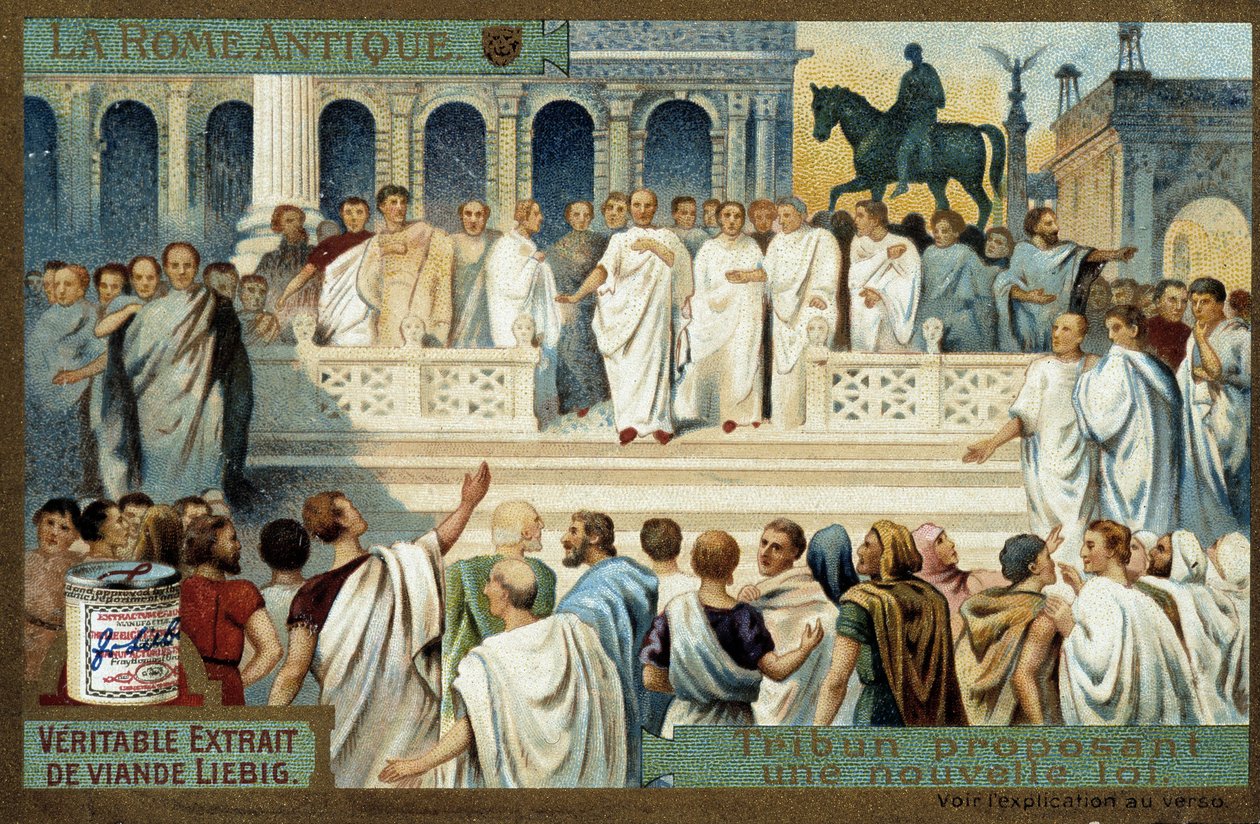 Rome antique : tribun proposant une nouvelle loi - French School