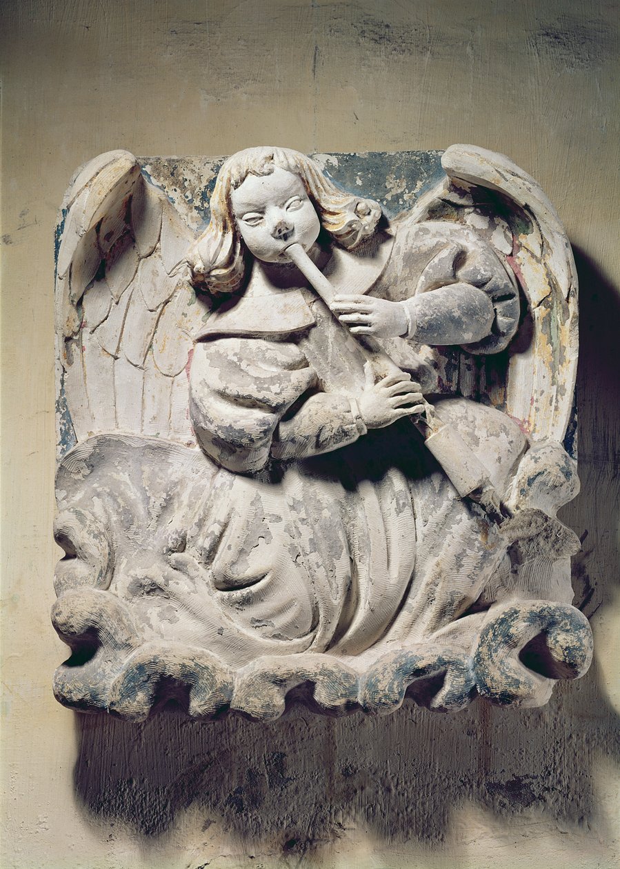 Ange musicien (bas-relief) - French School