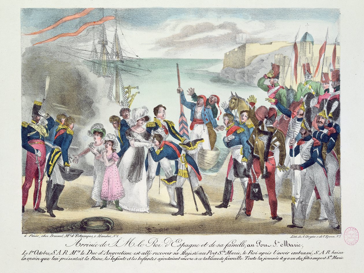 Arrivée de Sa Majesté Ferdinand VII et de sa famille à Porte Sainte Marie, 1er octobre 1823, 1823 - French School