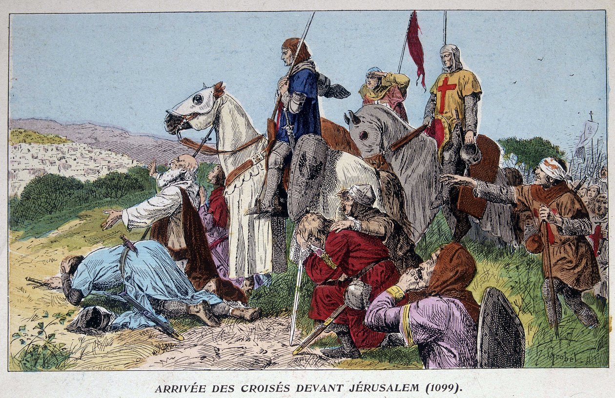 Arrivée des croisés devant Jérusalem (1099) - French School