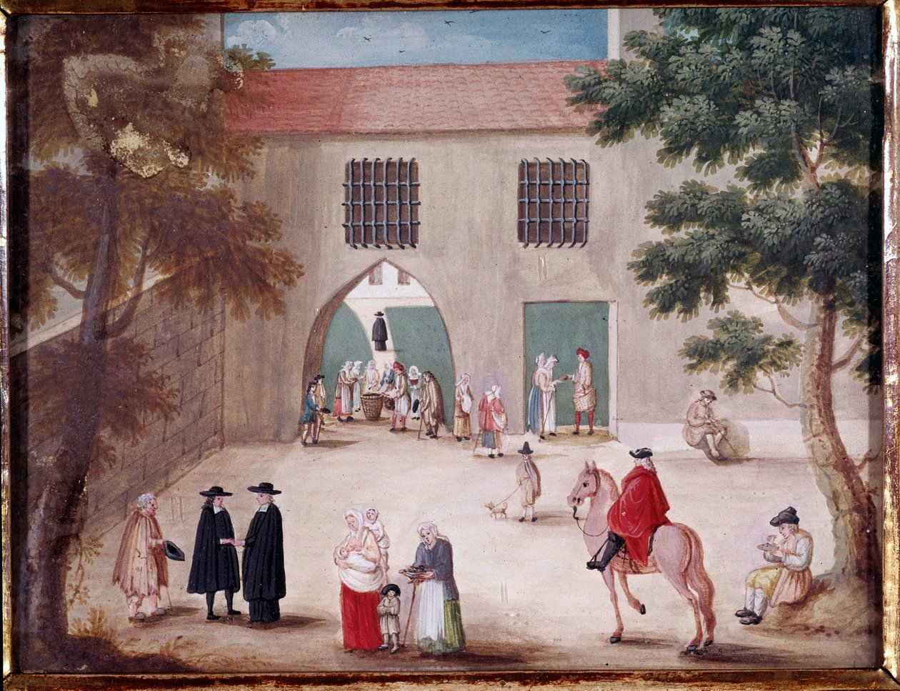 Aumônes dans la cour de l