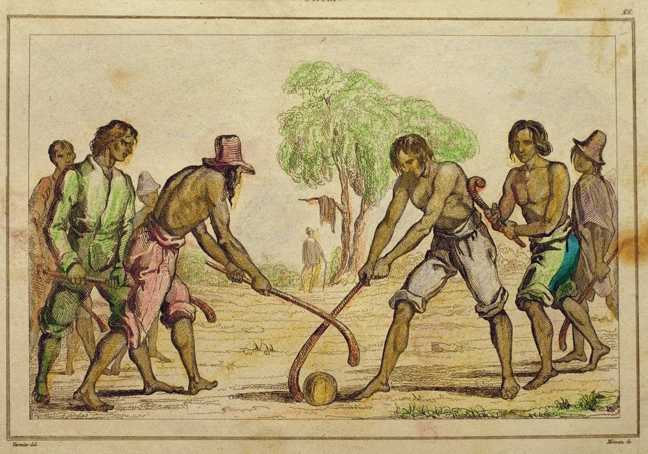 Jeu de balle, coutumes populaires des Indiens chiliens - French School