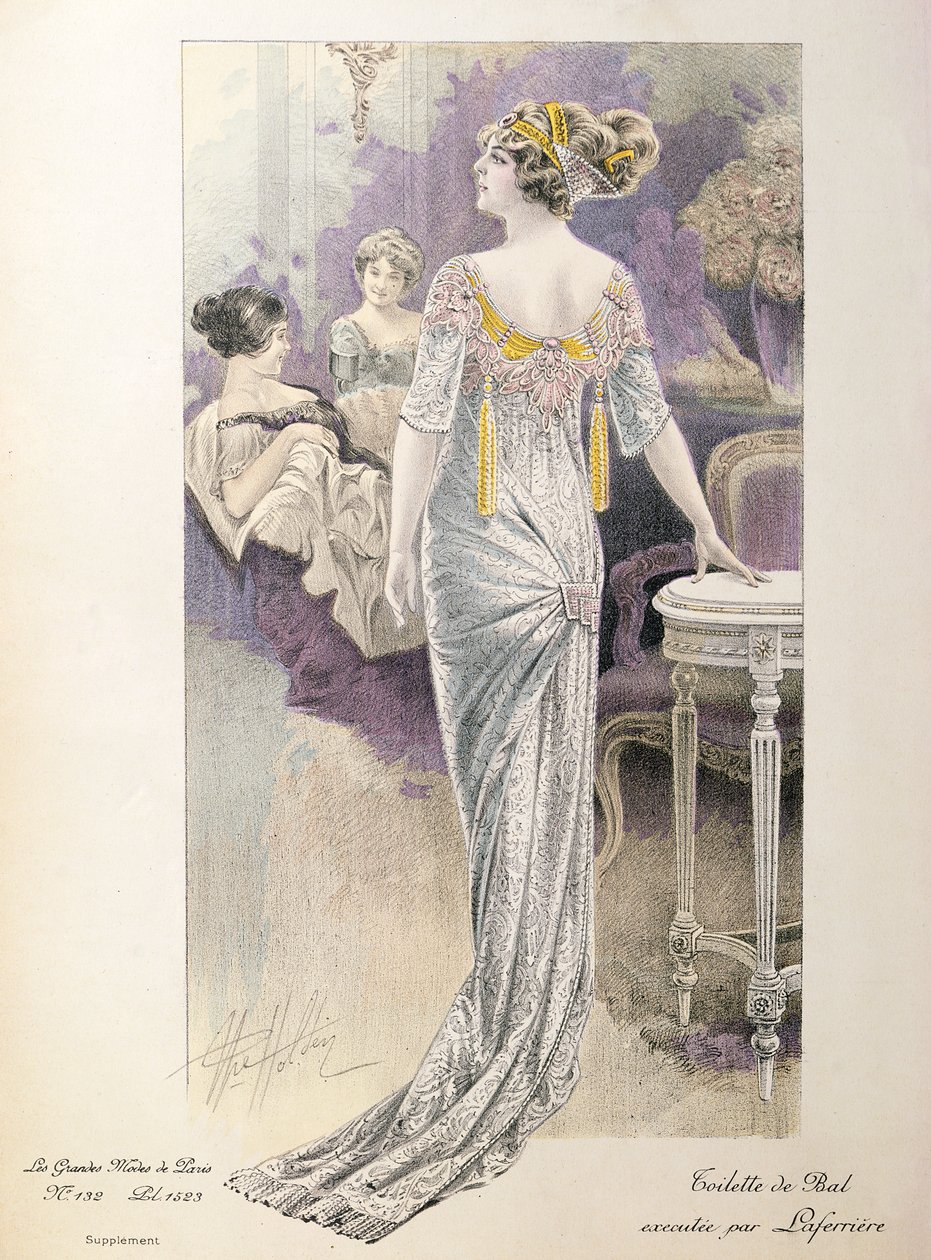 Robe de bal, des Grandes Modes de Paris - French School