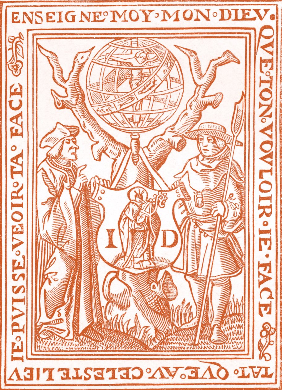 Ex-libris de Jehan St. Denis, libraire à Paris - French School