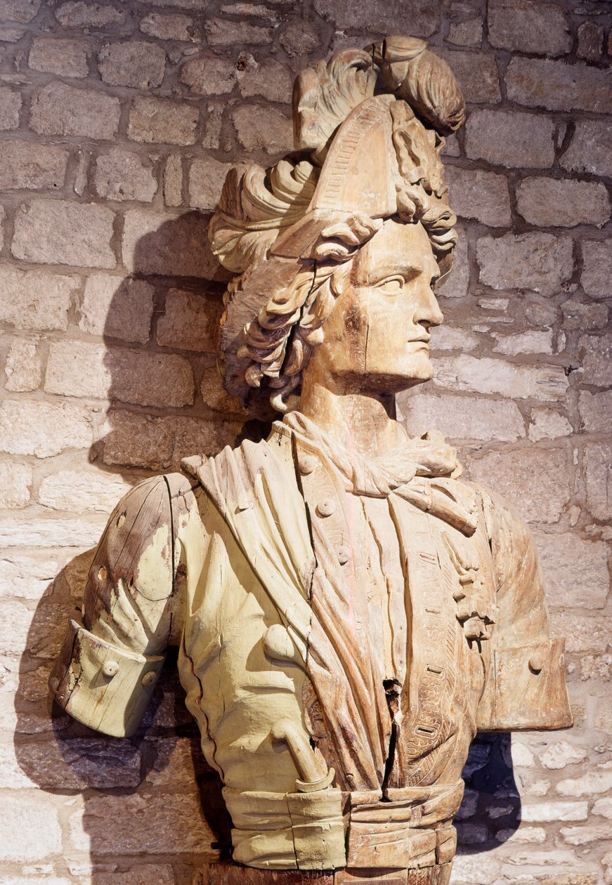 Figure de proue : buste de corsaire français. 17ème siècle Saint-Malo, musée de la ville - French School