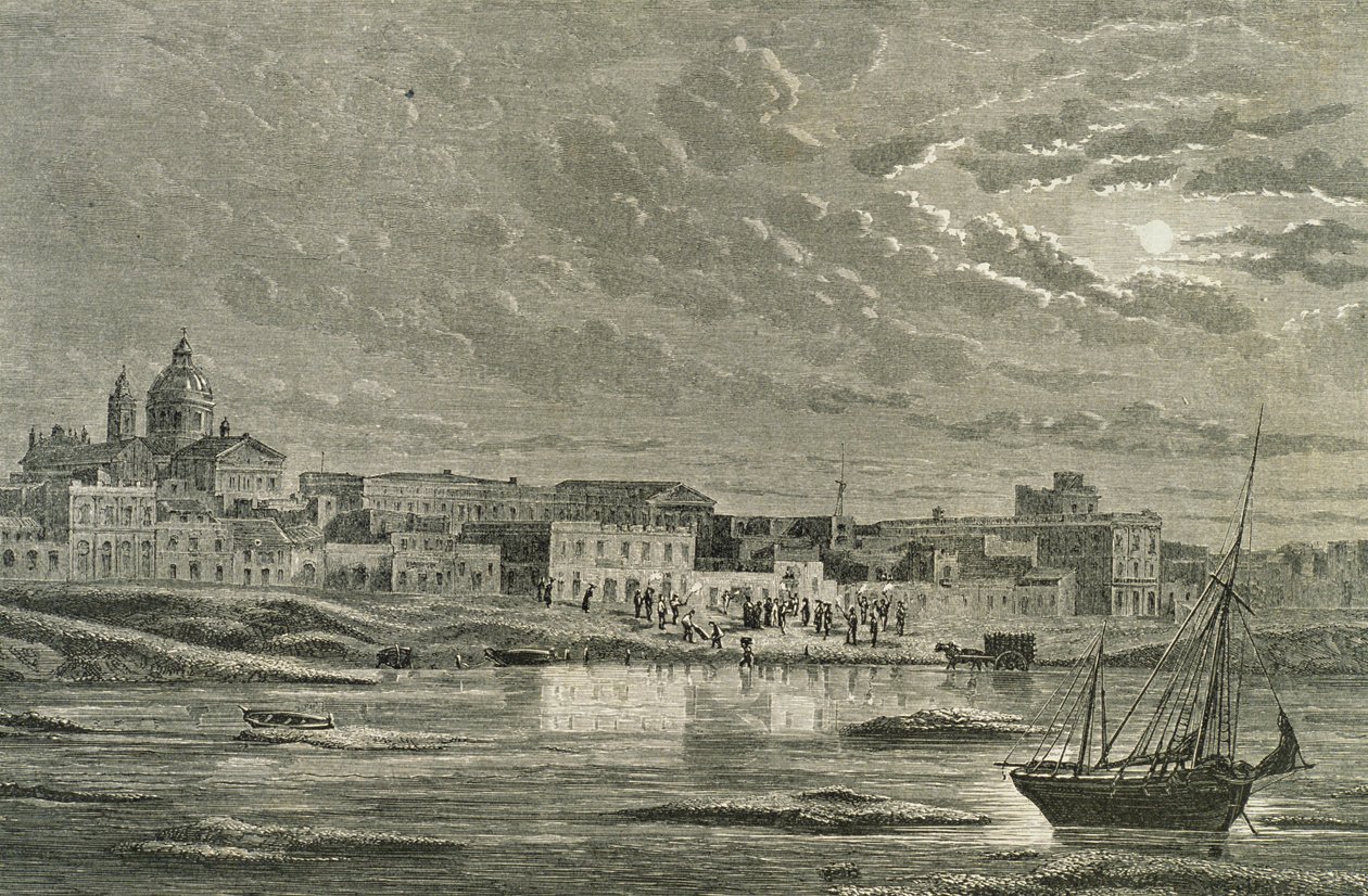 Buenos Aires dans les années 1860 (gravure) - French School