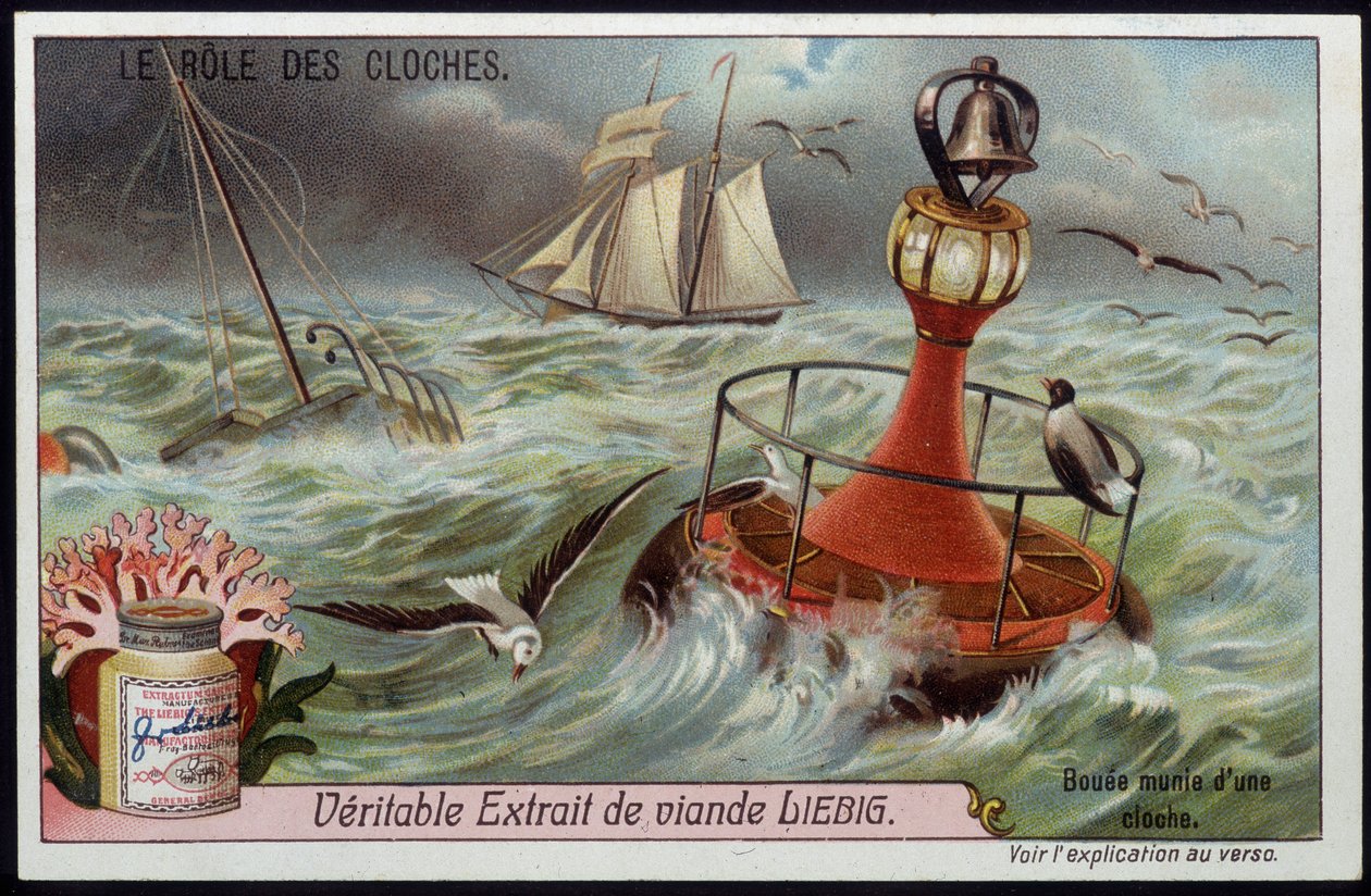 Bouée avec cloche pour avertir les bateaux - chromo Liébig - French School